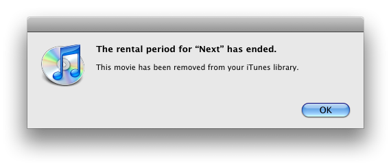 iTunes Rental Expired