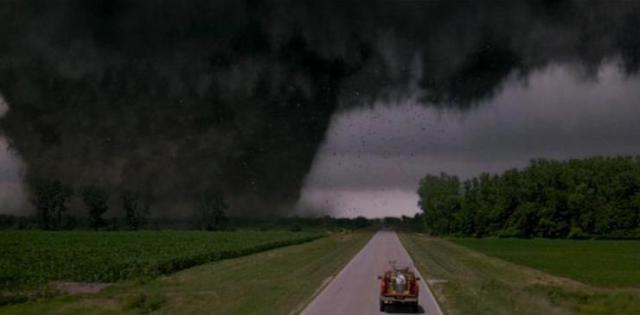 Jo and Bill approach an F5 twister in Jo’s truck.