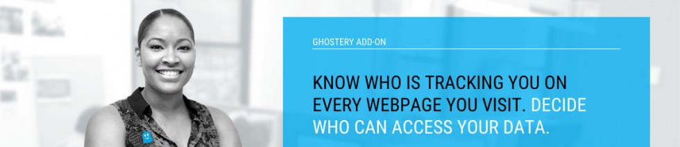 A screenshot crop of an advertisement for Ghostery, an ad-blocking browser plugin